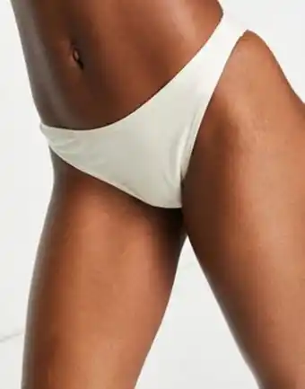 Asos Na-kd high cut bikini bottom in off white - cream offer