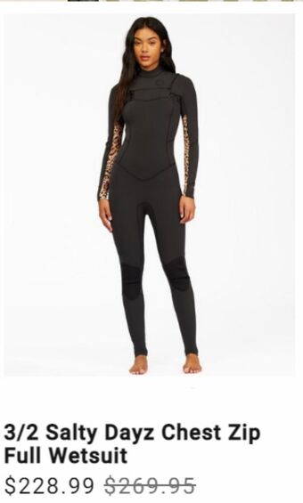 Billabong 3/2 salty dayz chest zip full wetsuit offer