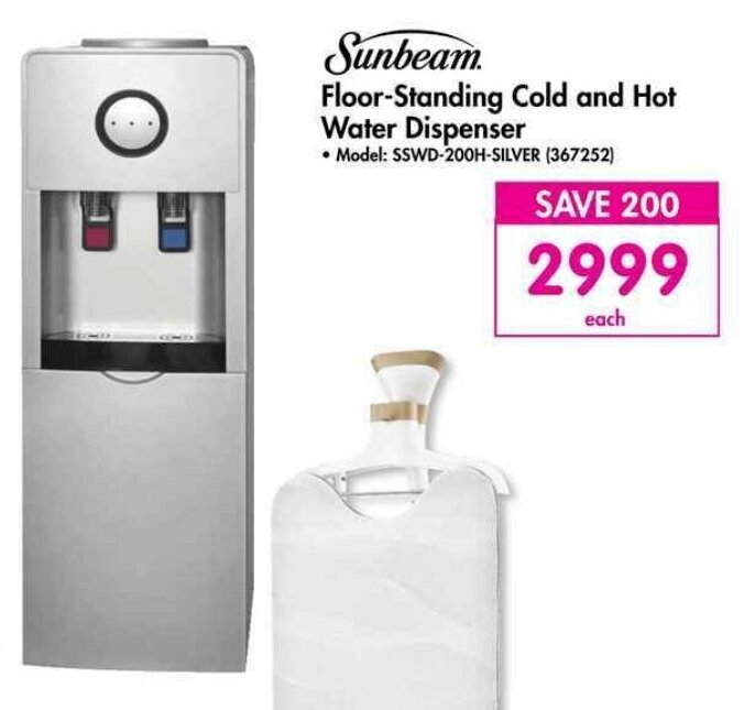 Sunbeam FloorStanding Cold and Hot Water Dispenser offer at Makro