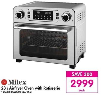 Milex 23l Airfryer Oven with Rotisserie