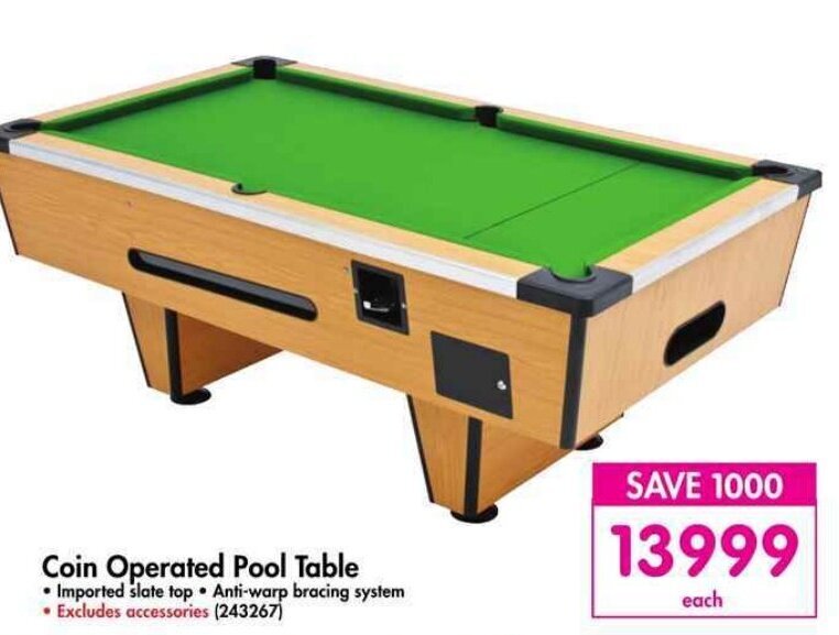Coin Operated Pool Table offer at Makro