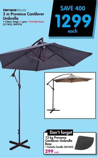 terraceleisure 3 m Provence Cantilever Umbrella