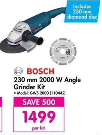 Makro BOSCH 230 mm 2000 W Angle Grinder Kit offer