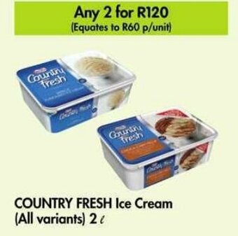 Makro COUNTRY FRESH Ice Cream (All variants) 2l offer