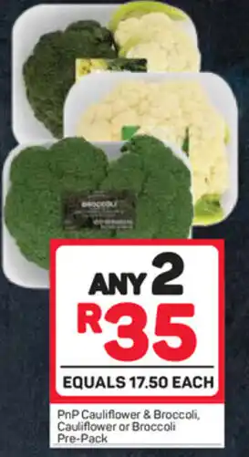 Pick n Pay PnP Cauliflower & Broccoli, Cauliflower or Broccoli Pre-pack offer