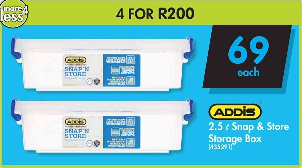 ADDIS 2.5l Snap & Store Storage Box offer at Makro