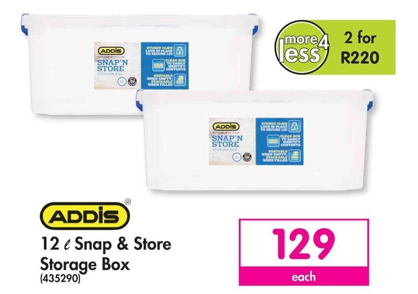 ADDIS 12 / Snap & Store Storage Box offer at Makro