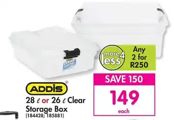 Makro ADDIS 28l or 26l Clear Storage Box offer
