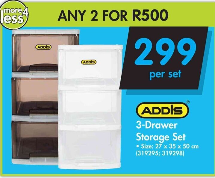 ADDIS 3Drawer Storage Set offer at Makro