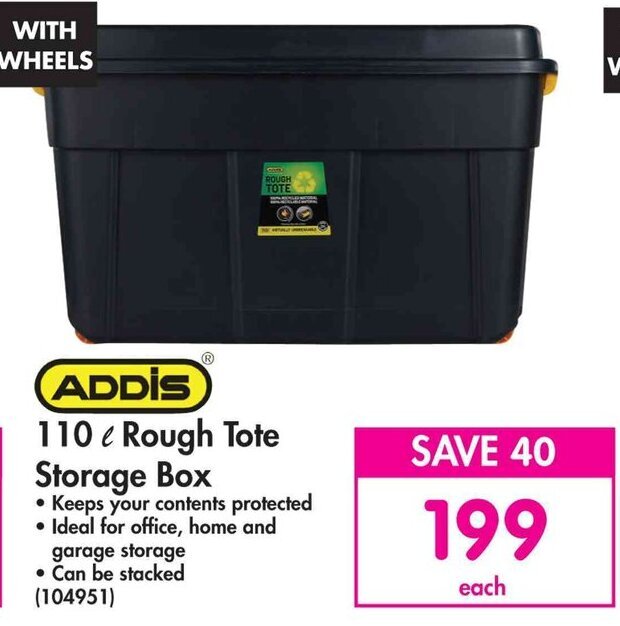 ADDIS 110 € Rough Tote Storage Box offer at Makro