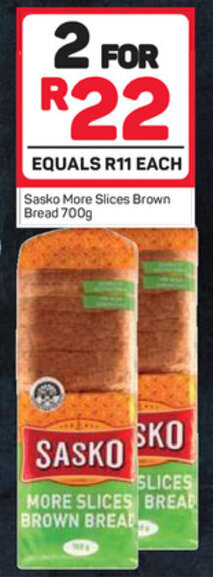 Pick n Pay Sasko More Slices Brown Bread 700g offer
