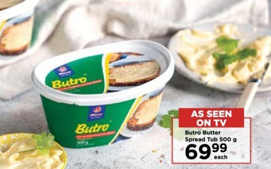 Butro Butter Spread Tub 500 g offer at Food Lover's Market