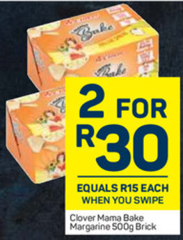 Pick n Pay Clover Mama Bake Margarine 500g Brick offer