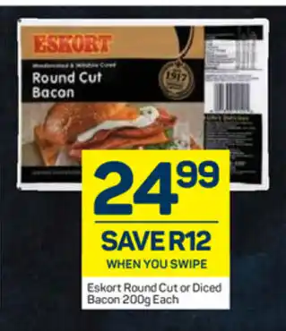 Pick n Pay Eskort Round Cut or Diced Bacon 200g offer