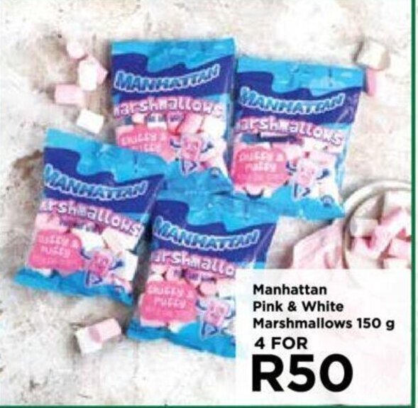 Manhattan Pink & White Marshmallows 150 g offer at Food Lover's Market