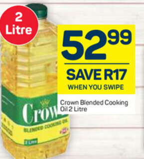 Pick n Pay Crown Blended Cooking Oil 2L offer
