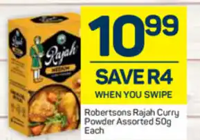 Pick n Pay Robertsons Rajah Curry Powder Asstd 50g offer