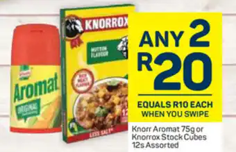 Pick n Pay Knorr Aromat 75g or Knorrox Stock Cubes 12s offer