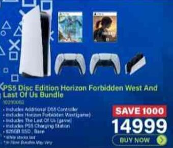 PS5 Disc Edition Horizon Forbidden West And Last Of Us Bundle