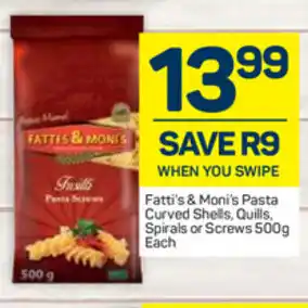 Fatti's & Moni's Pasta Curved Shells, Quills, Spirals or Screws 500g