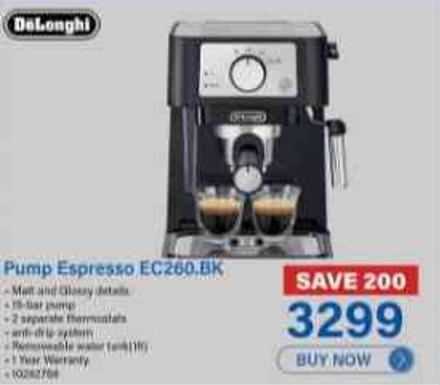 DeLonghi Pump Espresso EC260.BK offer at Incredible Connection