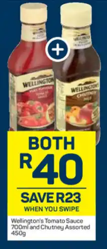 Pick n Pay Wellington's Tomato Sauce 700ml and Chutney 450g offer