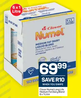 Pick n Pay Clover Numel Long Life Medium Fat Dairy Blend 6x1L offer