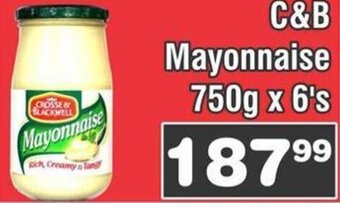 Advance Cash n Carry C&B Mayonnaise 750g x 6's offer