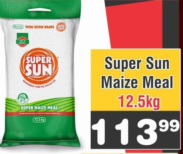 Super Sun Maize Meal 12.5kg offer at Advance Cash n Carry