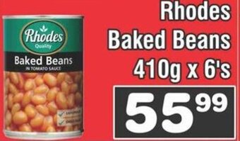 Advance Cash n Carry Rhodes Baked Beans 410g x 6's offer