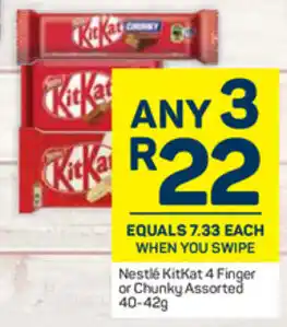 Pick n Pay Nestlé Kitkat 4 Finger or Chunky 40-42g offer