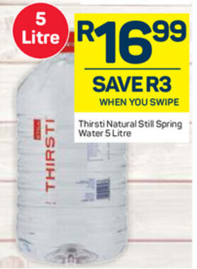Thirsti Natural Still Spring Water 5L