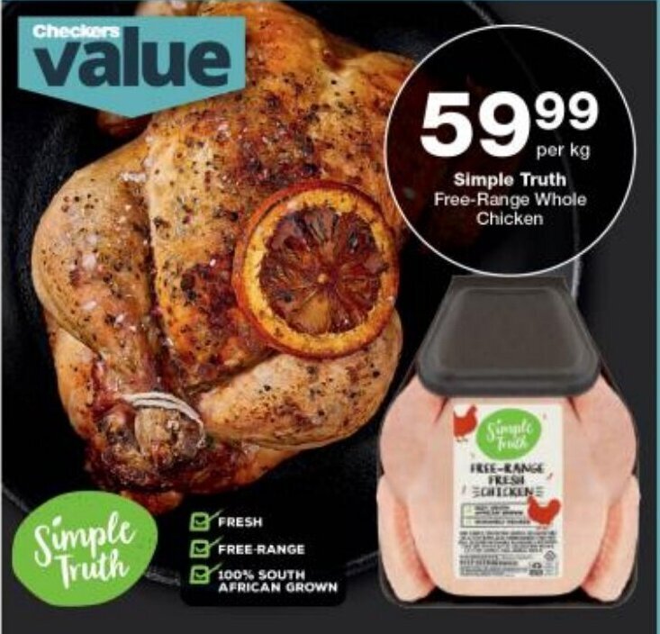 Simple Truth FreeRange Whole Chicken offer at Checkers