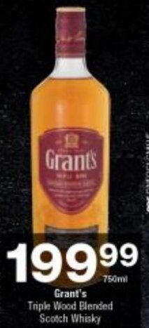 Checkers Grant's Triple Wood Blended Scotch Whisky offer