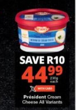 Checkers Président Cream Cheese All Variants offer