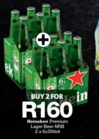 Checkers Heineken Premium Lager Beer NRB 2 x 6x330ml offer