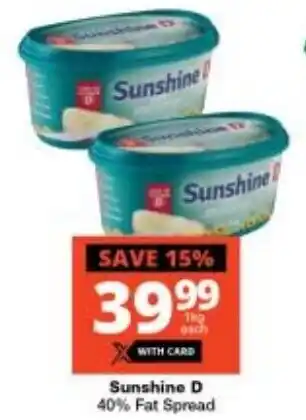Checkers Sunshine D 40% Fat Spread offer