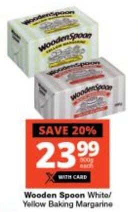Checkers Wooden Spoon White/ Yellow Baking Margarine offer