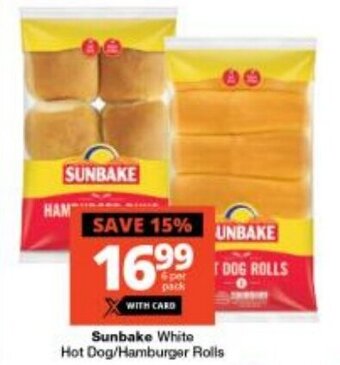 Checkers Sunbake White Hot Dog/Hamburger Rolls offer
