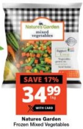 Checkers Natures Garden Frozen Mixed Vegetables offer