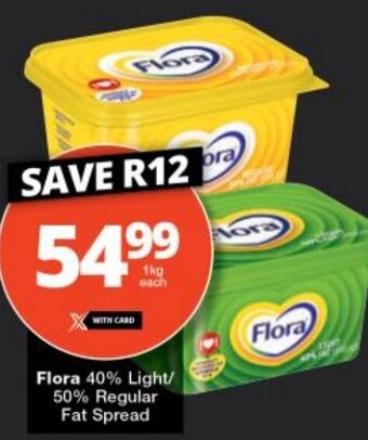 Checkers Flora 40% Light/ 50% Regular Fat Spread offer