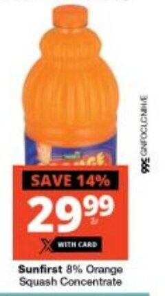 Checkers Sunfirst 8% Orange Squash Concentrate offer