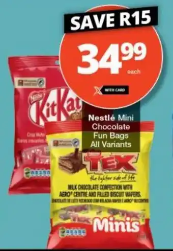 Checkers Nestlé Mini Chocolate Fun Bags All Variants offer
