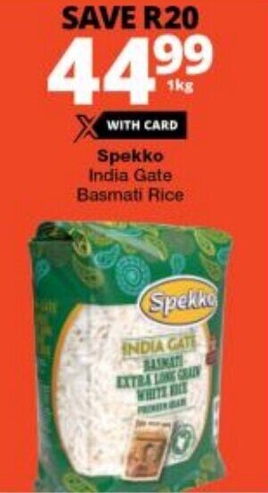 Checkers Spekko India Gate Basmati Rice offer