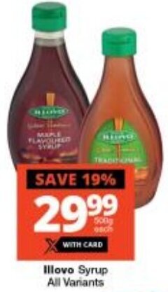 Checkers Illovo Syrup All Variants offer