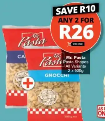Checkers Mr. Pasta Shapes All Variants 2 x 500g offer