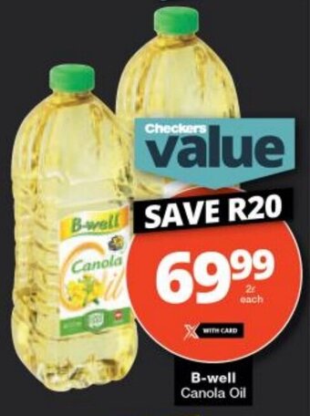 Checkers B-well Canola Oil offer