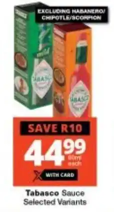 Checkers Tabasco Sauce Selected Variants offer