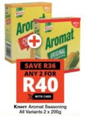 Checkers Knorr Aromat Seasoning All Variants 2 x 200g offer