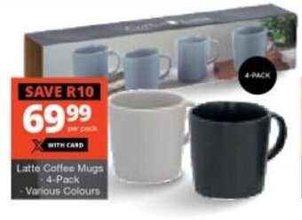 Checkers Latte Coffee Mugs 4-Pack Various Colours offer